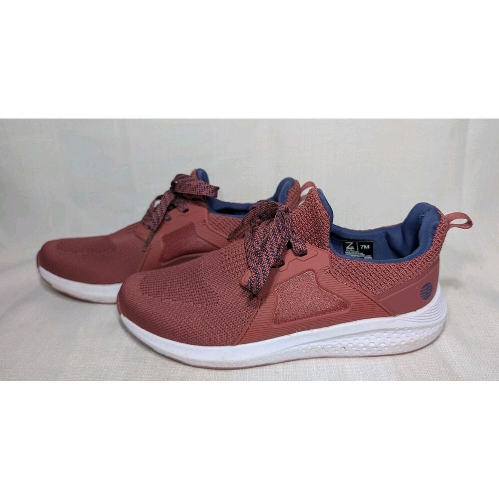 Z By Zella Women's Orion Stretch Knit Sneaker Sz‎ 7 Burgundy Rose Navy Comfort